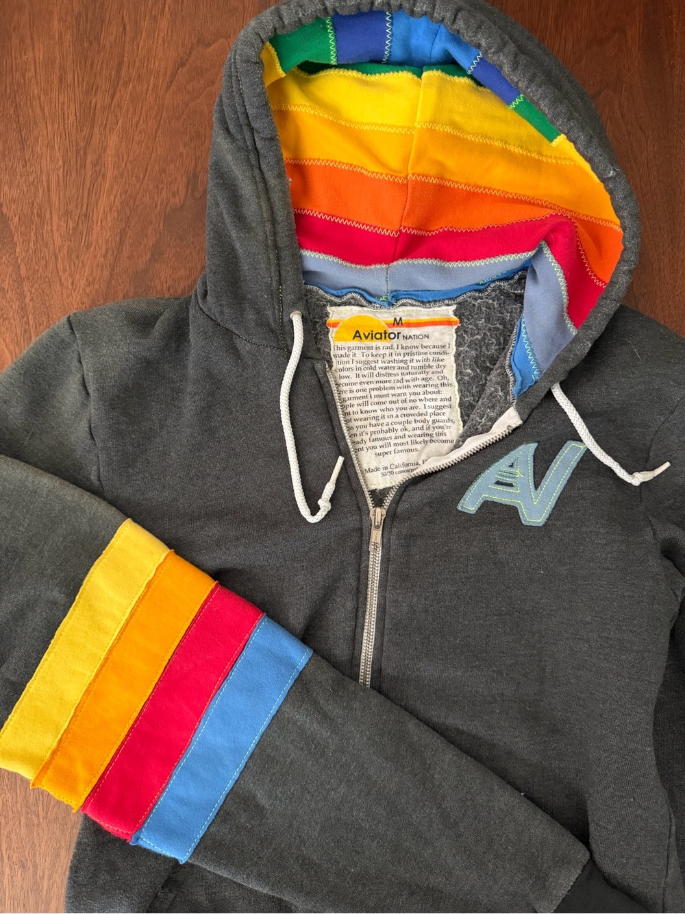 Aviator Nation Rainbow Zip Hoodie - Picture 4 of 6